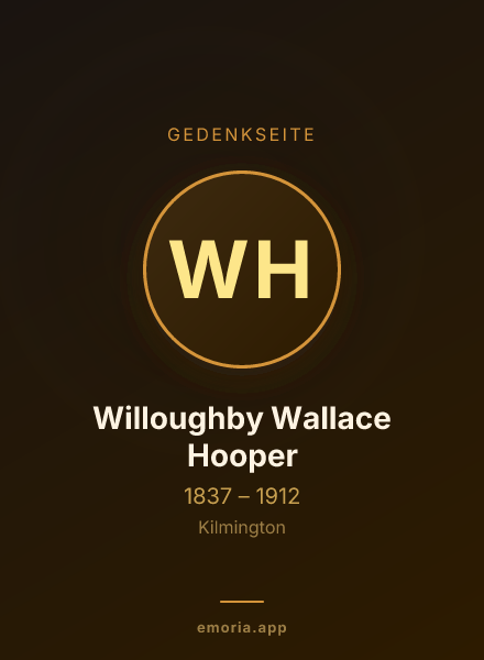 Gedenkportrait von Willoughby Wallace Hooper