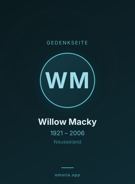 Gedenkportrait von Willow Macky