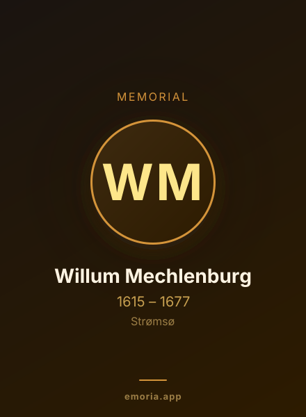Memorial portrait of Willum Mechlenburg