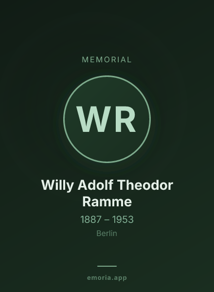 Memorial portrait of Willy Adolf Theodor Ramme