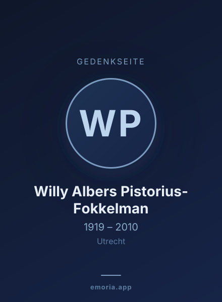 Gedenkportrait von Willy Albers Pistorius-Fokkelman