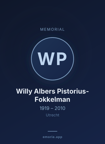 Memorial portrait of Willy Albers Pistorius-Fokkelman