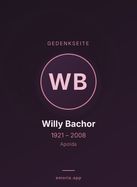 Gedenkportrait von Willy Bachor