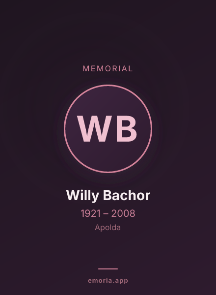 Memorial portrait of Willy Bachor
