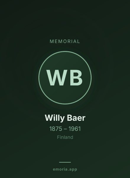 Memorial portrait of Willy Baer