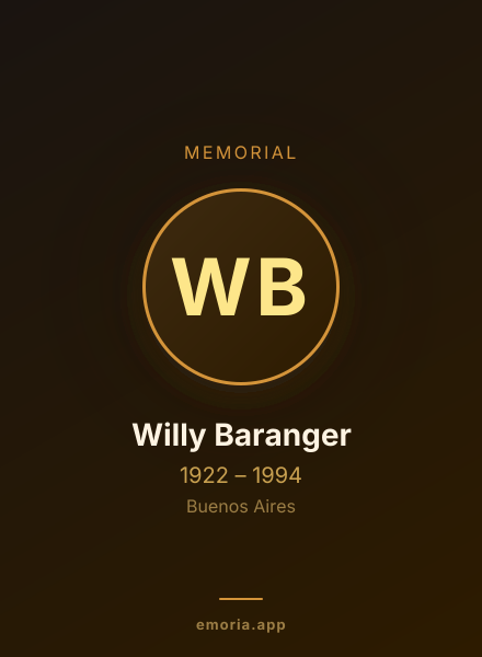 Memorial portrait of Willy Baranger