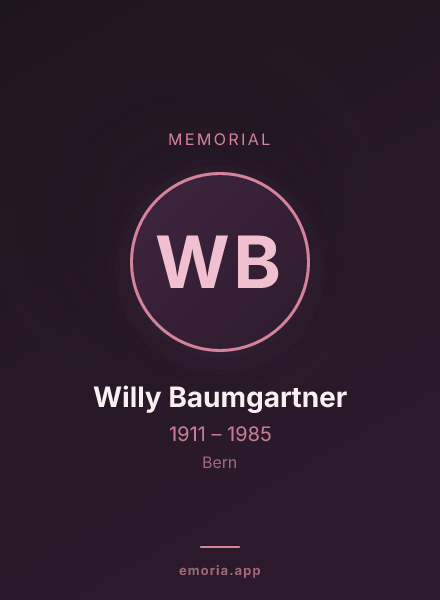 Memorial portrait of Willy Baumgartner