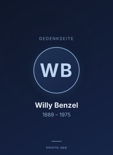 Gedenkportrait von Willy Benzel