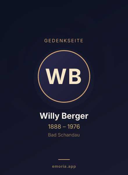 Gedenkportrait von Willy Berger