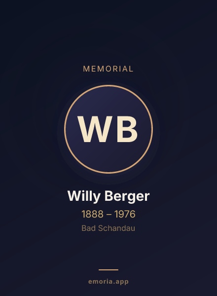Memorial portrait of Willy Berger