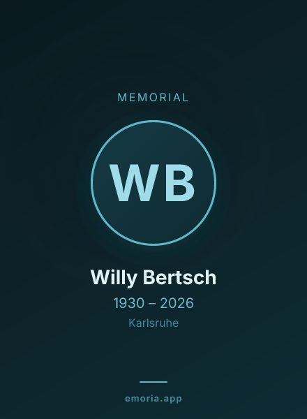 Memorial portrait of Willy Bertsch