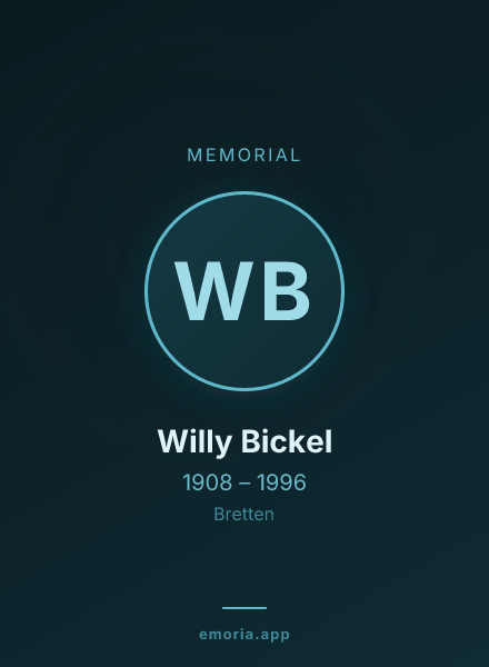 Memorial portrait of Willy Bickel
