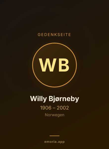 Gedenkportrait von Willy Bjørneby