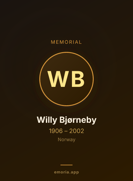 Memorial portrait of Willy Bjørneby