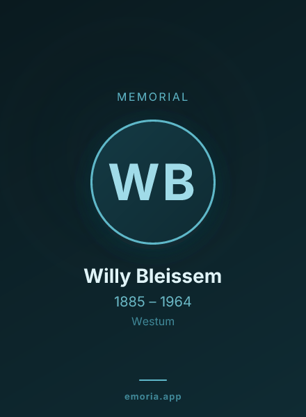 Memorial portrait of Willy Bleissem