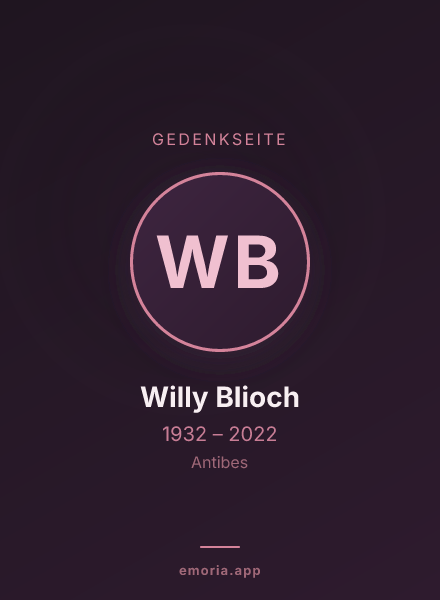 Gedenkportrait von Willy Blioch