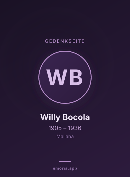 Gedenkportrait von Willy Bocola