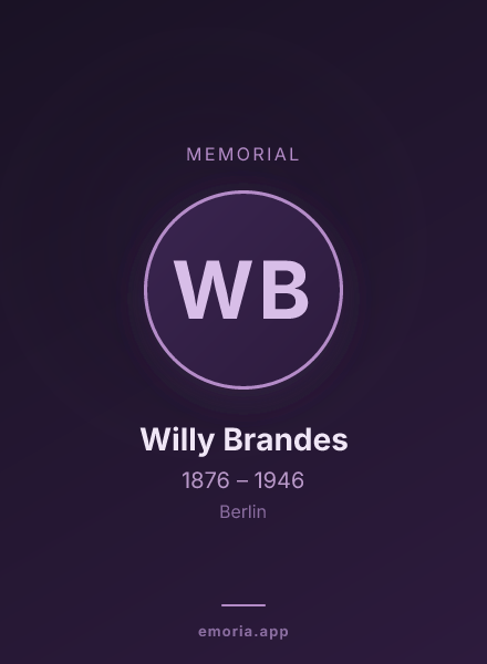 Memorial portrait of Willy Brandes