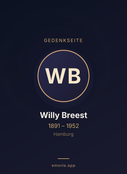 Gedenkportrait von Willy Breest