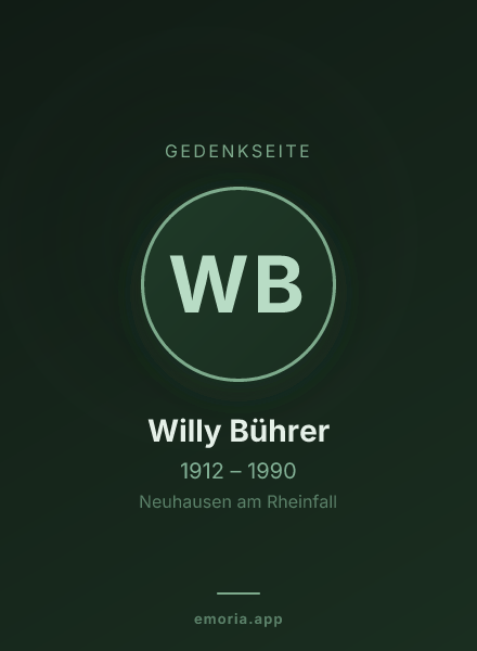 Gedenkportrait von Willy Bührer
