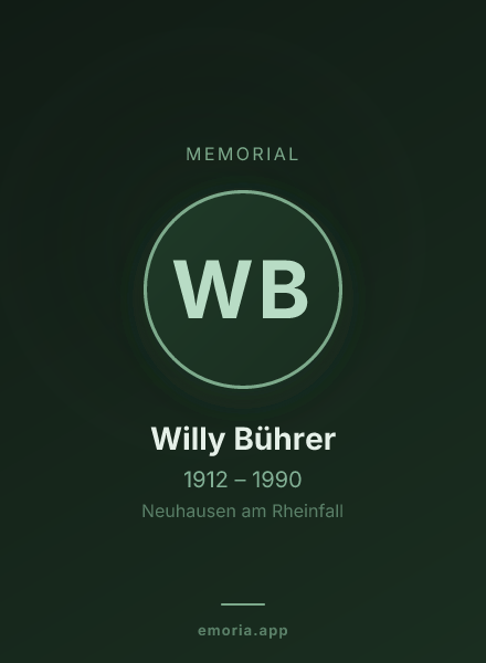 Memorial portrait of Willy Bührer
