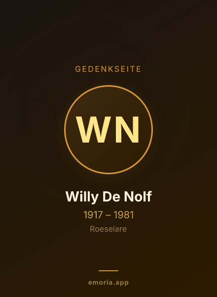 Gedenkportrait von Willy De Nolf