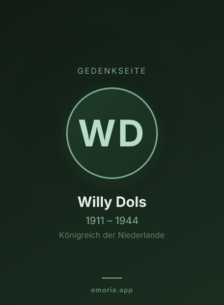 Gedenkportrait von Willy Dols