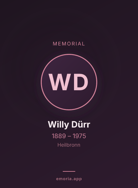Memorial portrait of Willy Dürr