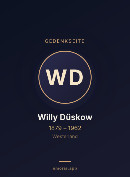 Gedenkportrait von Willy Düskow