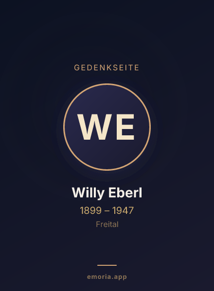 Gedenkportrait von Willy Eberl