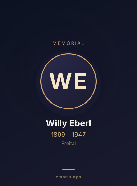 Memorial portrait of Willy Eberl