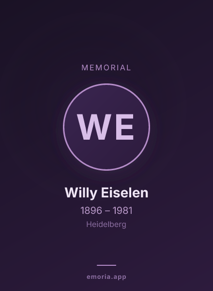 Memorial portrait of Willy Eiselen