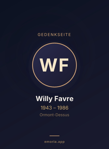 Gedenkportrait von Willy Favre