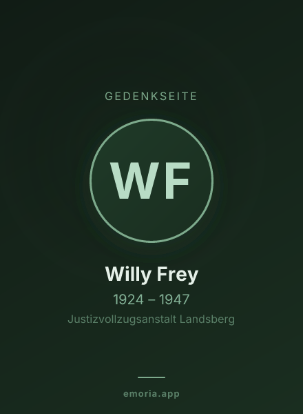 Gedenkportrait von Willy Frey