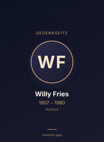 Gedenkportrait von Willy Fries
