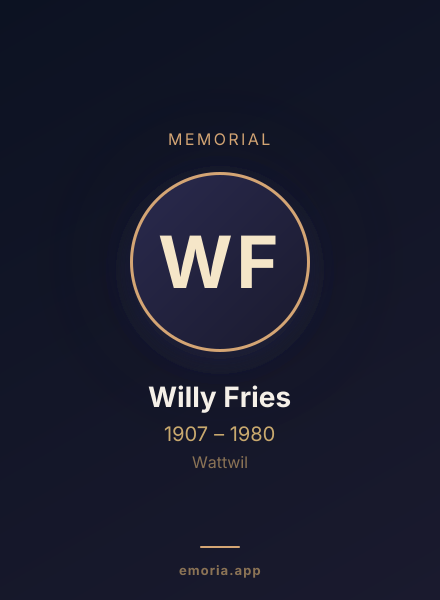 Memorial portrait of Willy Fries