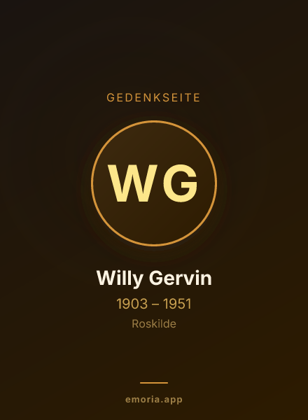 Gedenkportrait von Willy Gervin