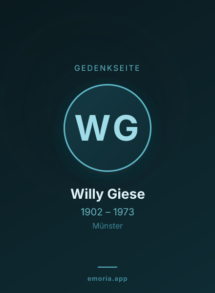 Gedenkportrait von Willy Giese