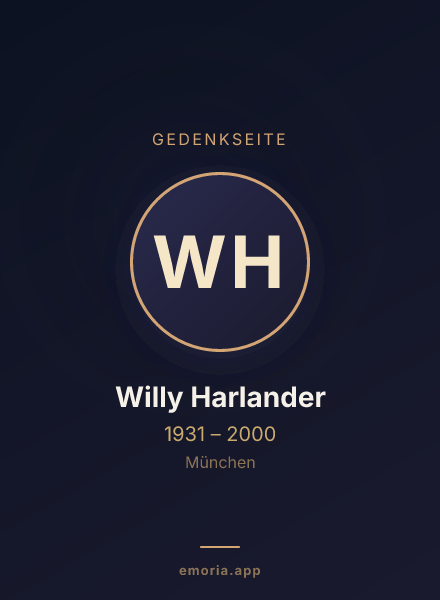 Gedenkportrait von Willy Harlander