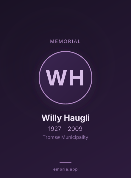 Memorial portrait of Willy Haugli