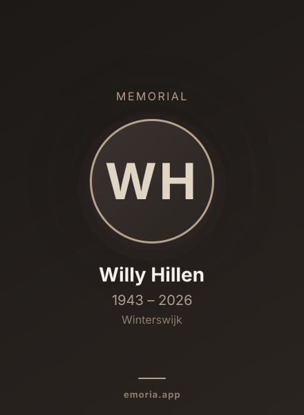 Memorial portrait of Willy Hillen