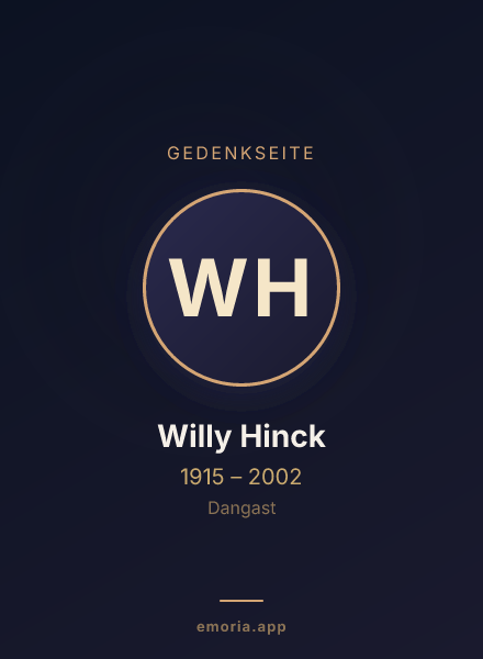 Gedenkportrait von Willy Hinck