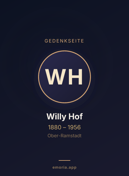 Gedenkportrait von Willy Hof