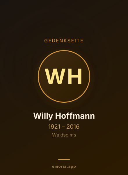 Gedenkportrait von Willy Hoffmann