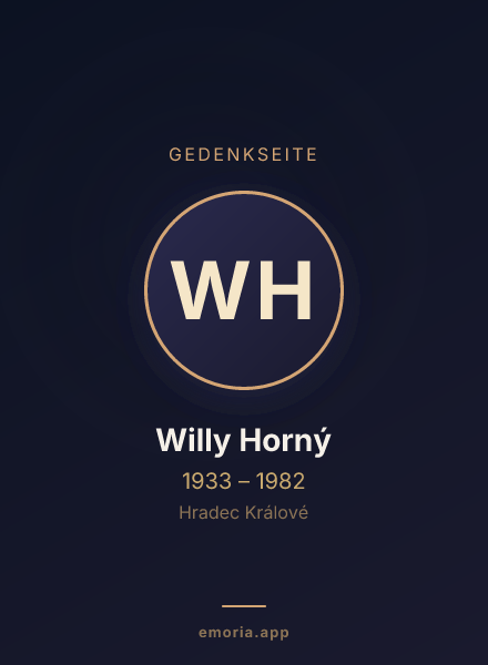 Gedenkportrait von Willy Horný