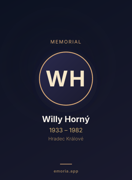 Memorial portrait of Willy Horný