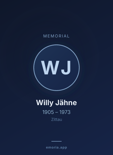 Memorial portrait of Willy Jähne