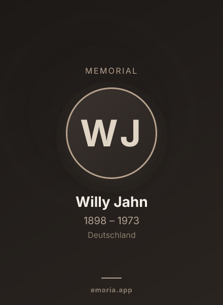 Memorial portrait of Willy Jahn