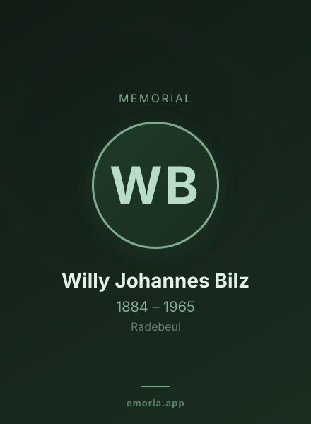 Memorial portrait of Willy Johannes Bilz