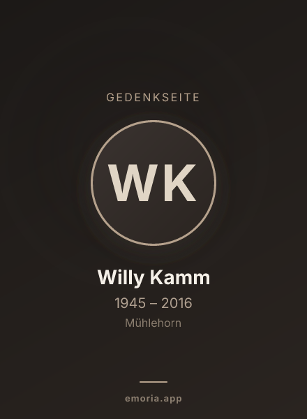 Gedenkportrait von Willy Kamm